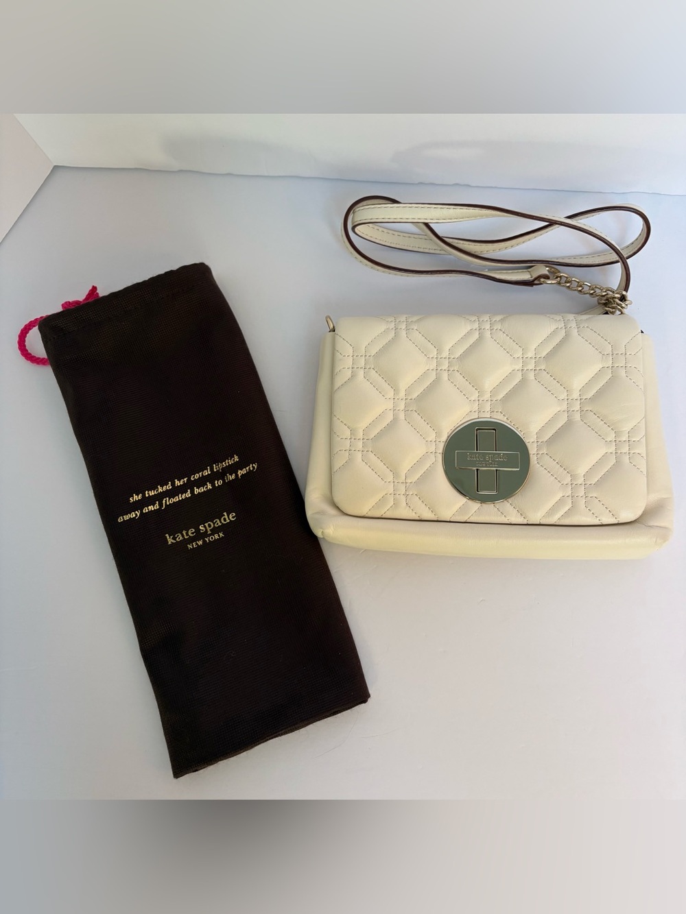 Kate Spade Quilted Leather “Place the Spade” Bag - Ivory - NWOT